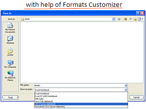 Microsoft Office Excel save dialog