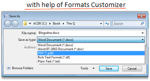 Microsoft Office Word save dialog